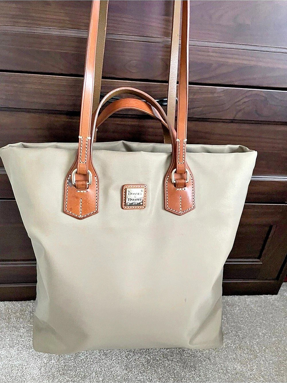 Dooney & Bourke Nylon Front Zip purse with double strap.